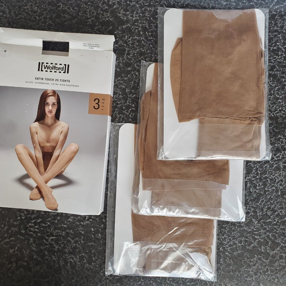 Wolford ! Satin touch 20,  3for2 ( M), Caramel - Picture 6 of 6